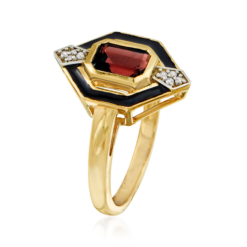1.70 Carat Garnet Ring in 14kt Yellow Gold with White Sapphire Accents image number 2