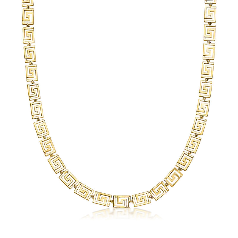 Italian 14kt Yellow Gold-Plated Greek Key Necklace image number 0