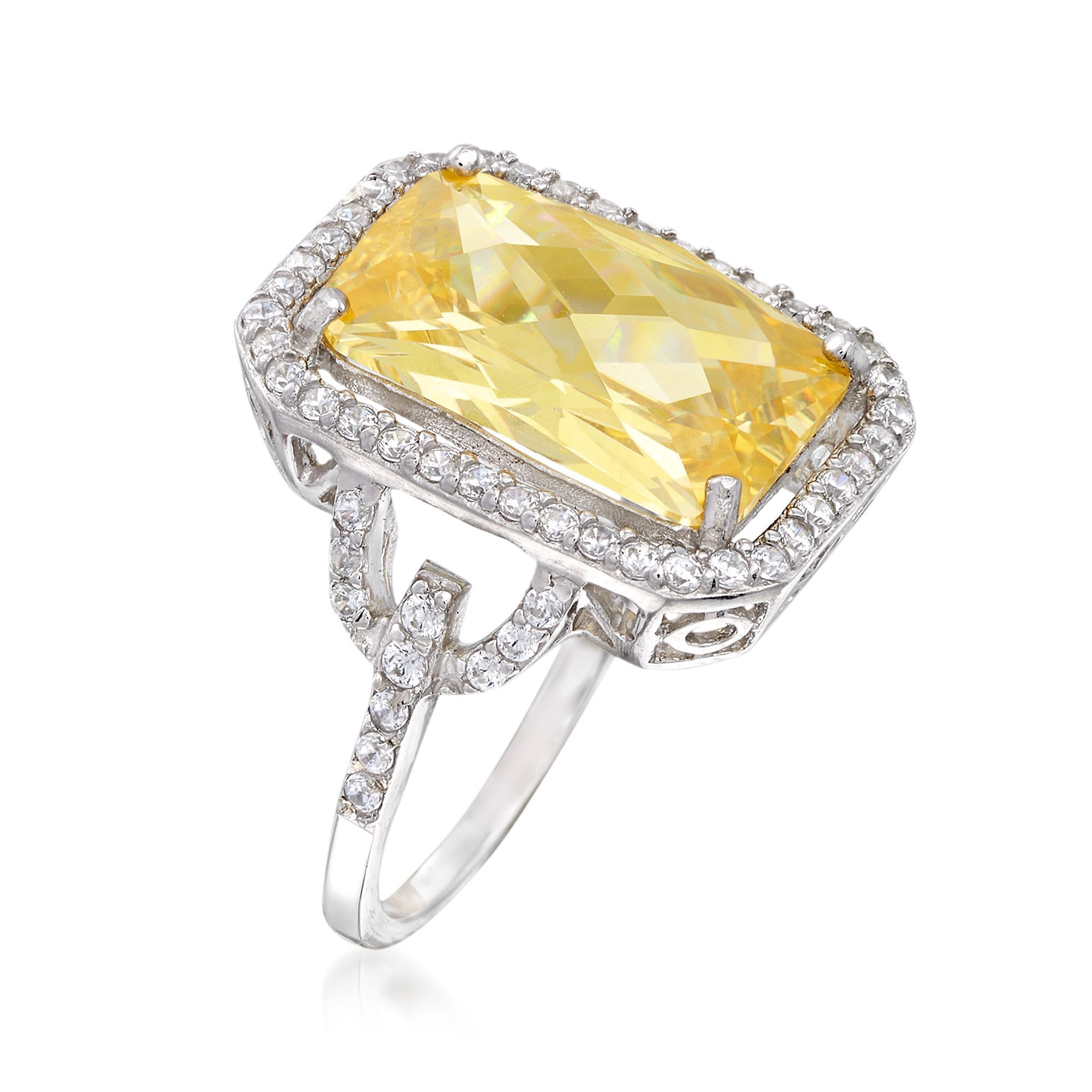 Yellow cz ring sales