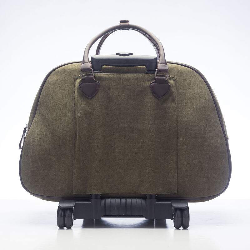 Brouk & Co. "Mid-City" Green Waxed Canvas Rolling Backpack image number 2