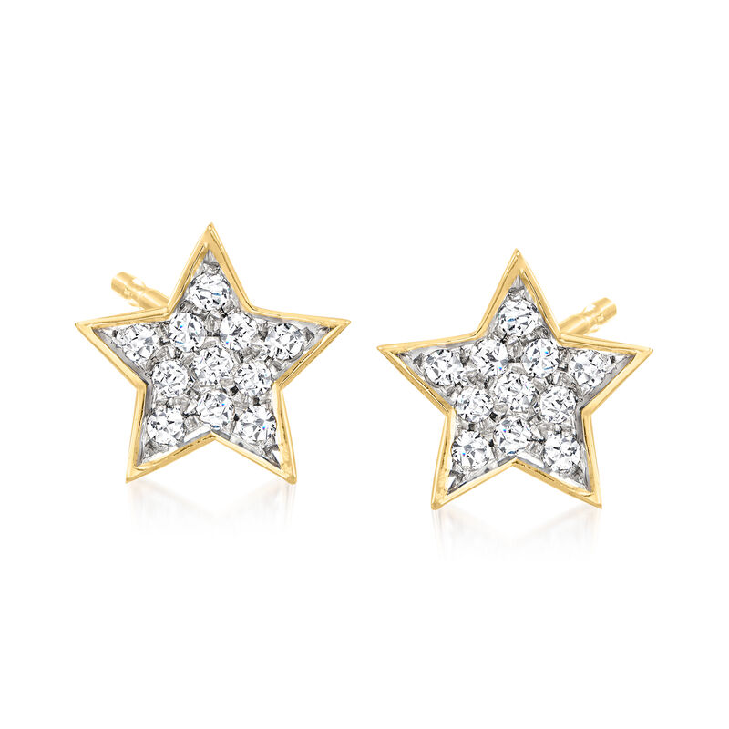 .20 ct. t.w. Diamond Star Stud Earrings in 18kt Gold Over Sterling image number 0