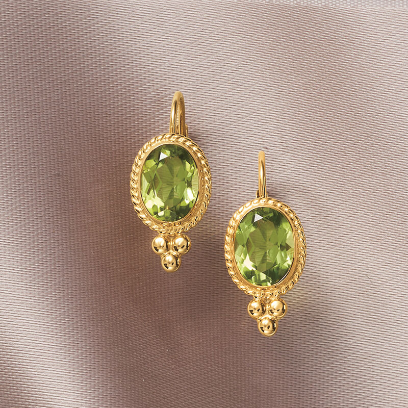 2.70 ct. t.w. Peridot Roped-Edge Earrings in 14kt Yellow Gold image number 5