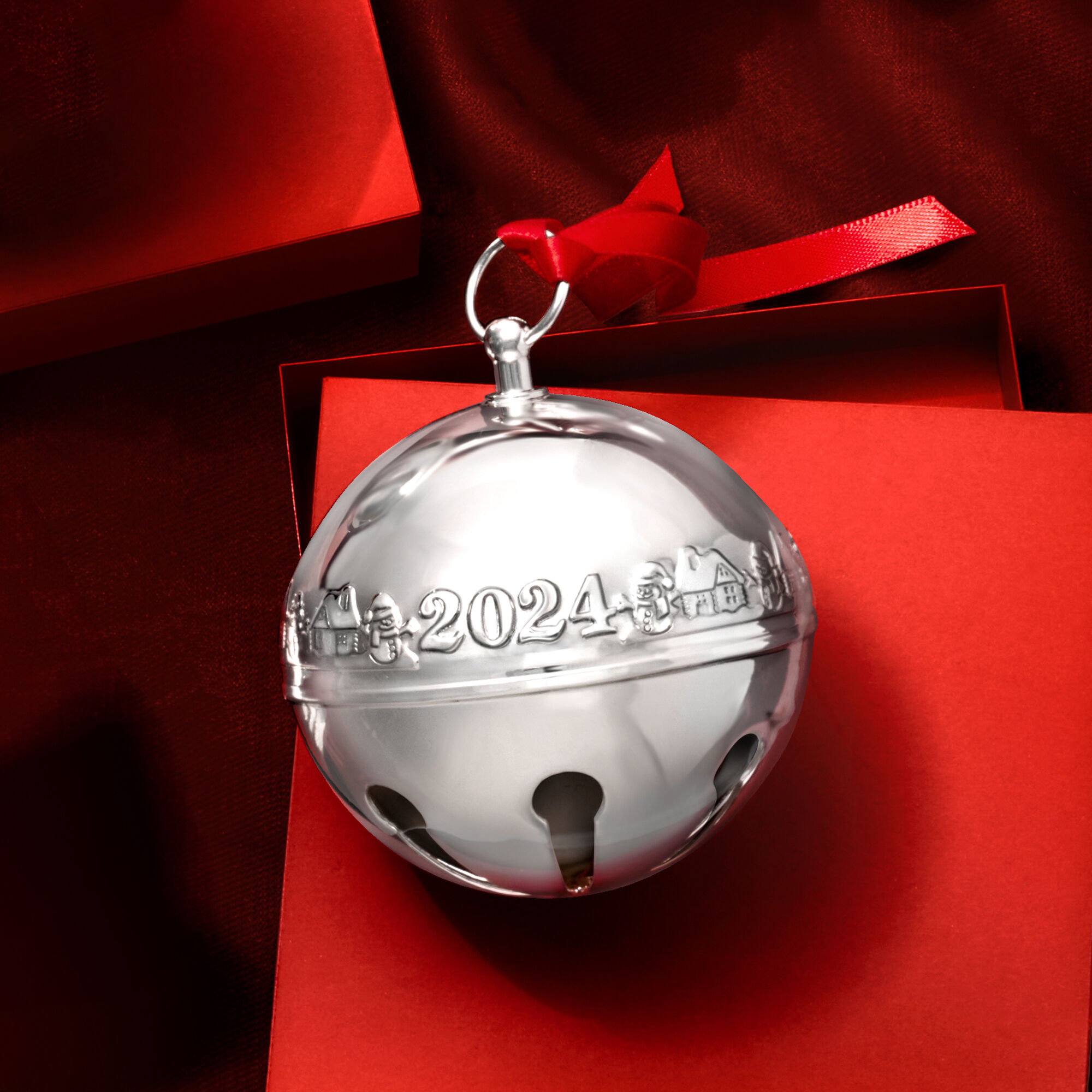 Wallace 2024 Annual Silver Plate Sleigh Bell Ornament - 54th