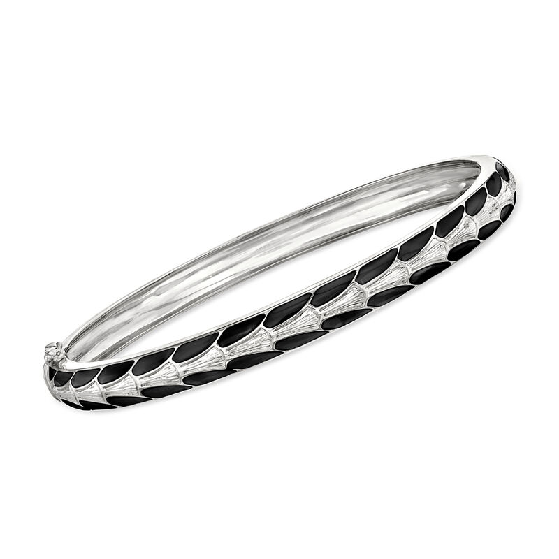 &quot;West End Stack&quot; of Five Bangle Bracelets in Two-Tone Sterling Silver image number 3