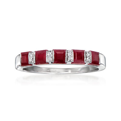 1.50 ct. t.w. Ruby Ring with Diamonds in Sterling Silver