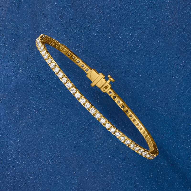 3.00 ct. t.w. Lab-Grown Diamond Tennis Bracelet in 18kt Gold Over Sterling image number 4