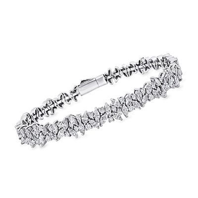 3.00 ct. t.w. Marquise and Round Diamond Bracelet in 14kt White Gold