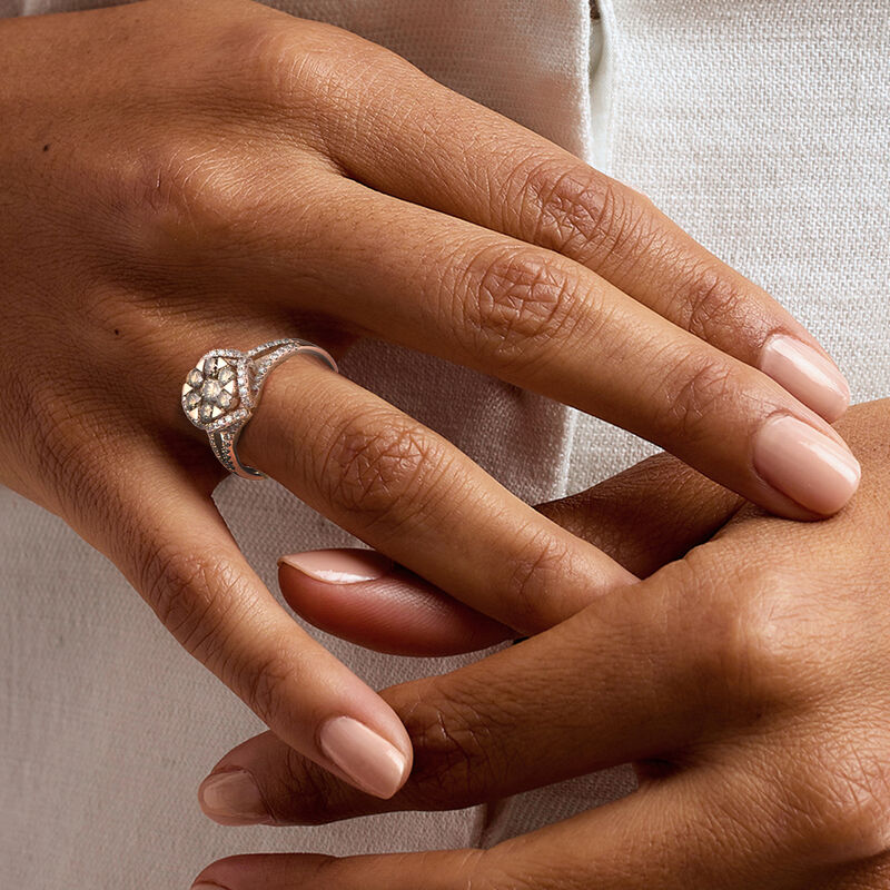 C. 2000 Vintage 1.50 ct. t.w. Brown and White Diamond Cluster Ring in 14kt Rose Gold image number 1