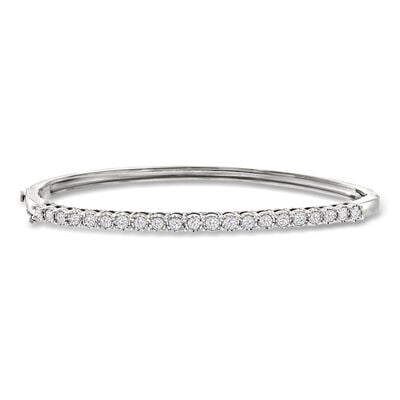 1.00 ct. t.w. Diamond Bangle Bracelet in Sterling Silver