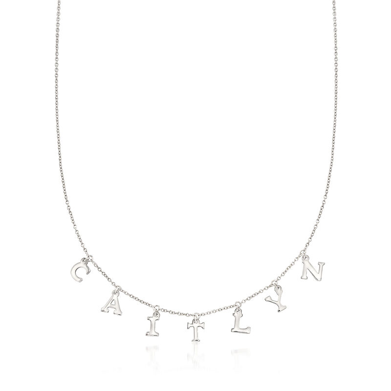 Sterling Silver Letter-Charm Name Necklace. 18&quot; image number 1
