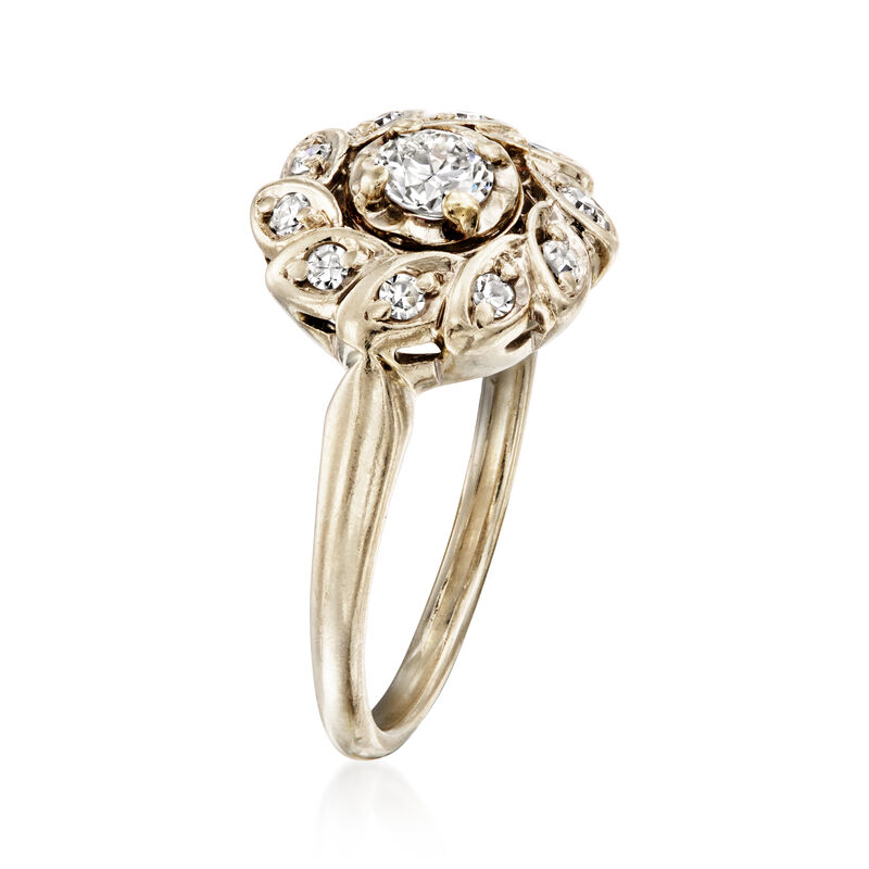 C. 1950 Vintage .45 ct. t.w. Diamond Cluster Ring in 14kt White Gold image number 2