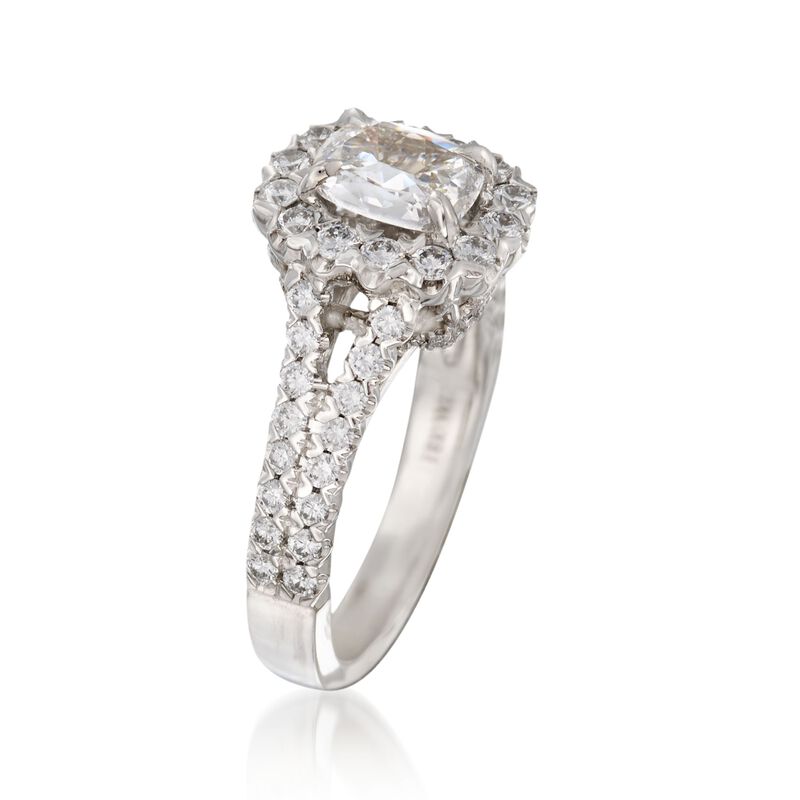 Henri Daussi 1.77 ct. t.w. Certified Diamond Engagement Ring in 18kt White Gold image number 2