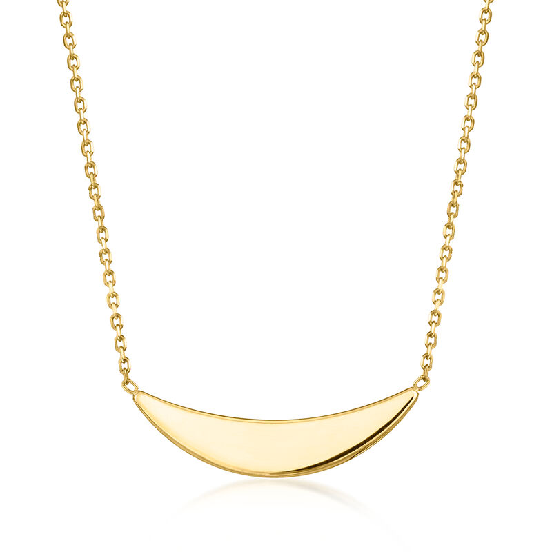Italian 10kt Yellow Gold Crescent Bar Necklace image number 0
