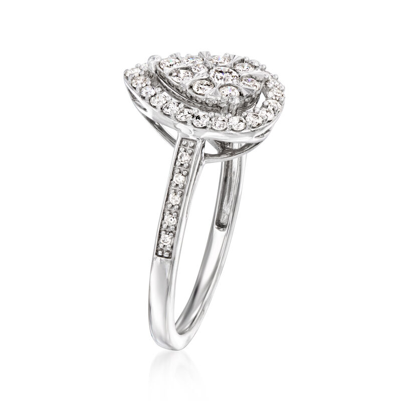 C. 2010 Vintage .65 ct. t.w. Pear-Shaped Diamond Ring in 14kt White Gold image number 1