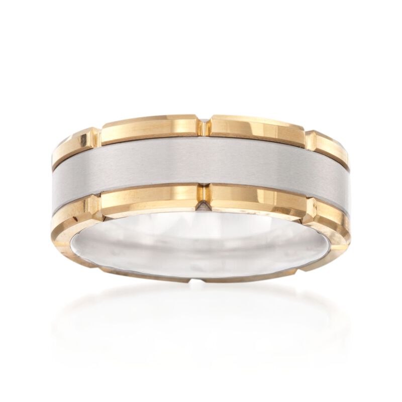 Men's 8mm Tungsten Carbide Brushed Wedding Ring image number 0