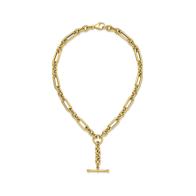 Italian 14kt Yellow Gold Link-Style Lariat Necklace. 18" image number 1