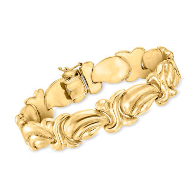 C. 1990 Vintage 14kt Yellow Gold Scalloped Bracelet