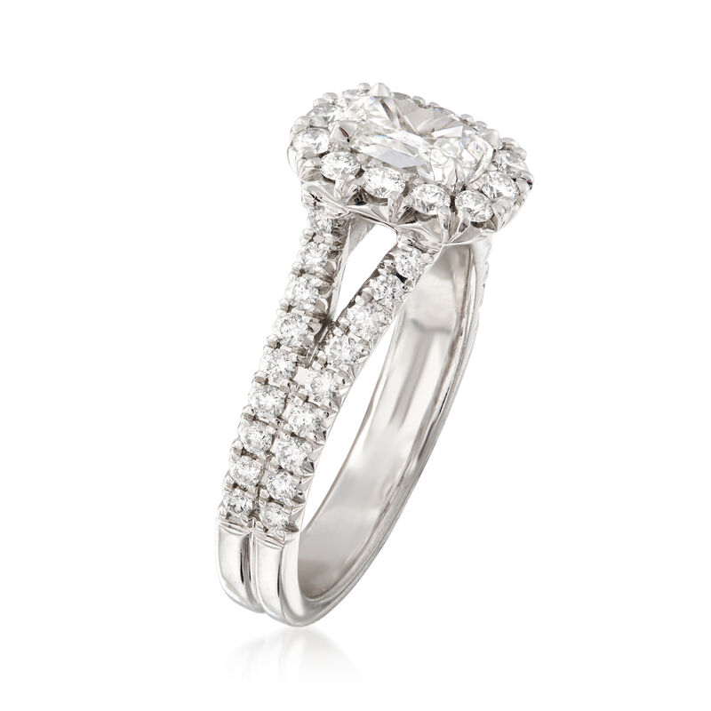 Henri Daussi 1.23 ct. t.w. Diamond Engagement Ring in 18kt White Gold image number 2