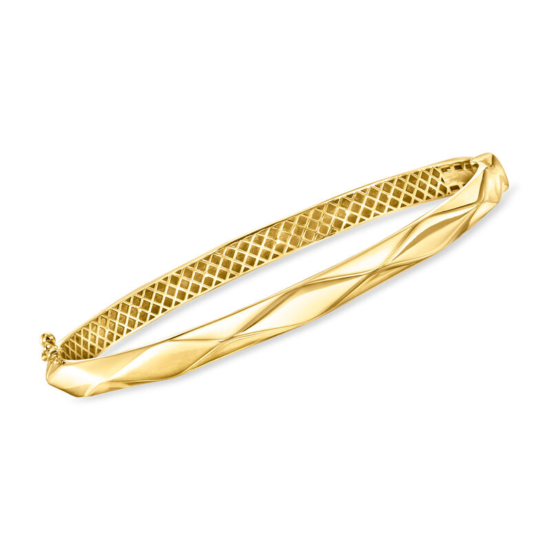 14kt Yellow Gold Faceted Bangle Bracelet image number 0