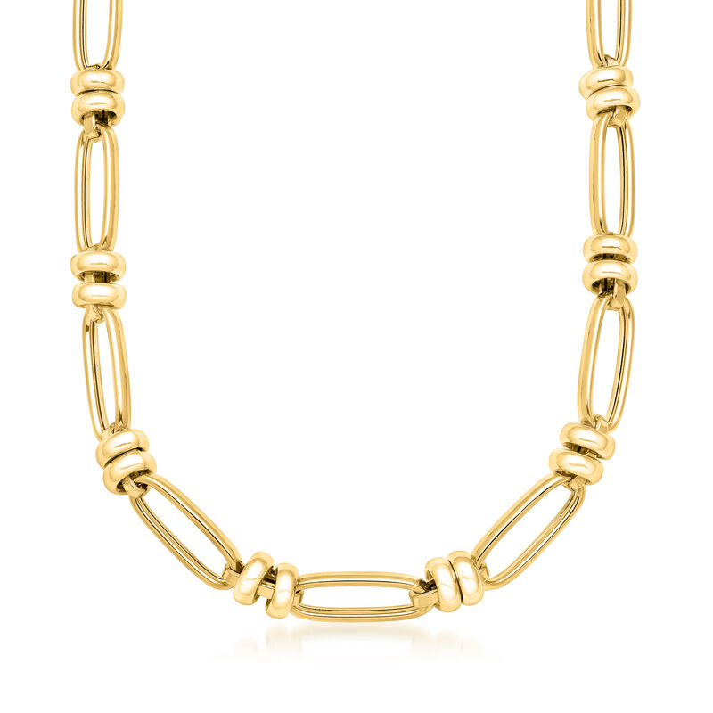 Italian 14kt Yellow Gold Oval-Link Necklace. 18.25" image number 0