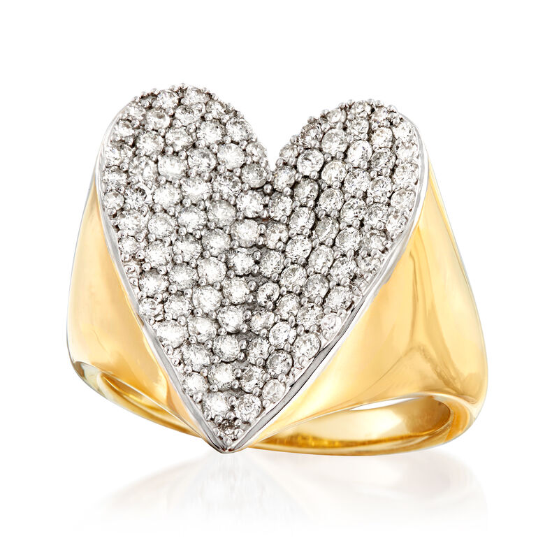 1.00 ct. t.w. Diamond Heart Ring in 14kt Yellow Gold image number 3