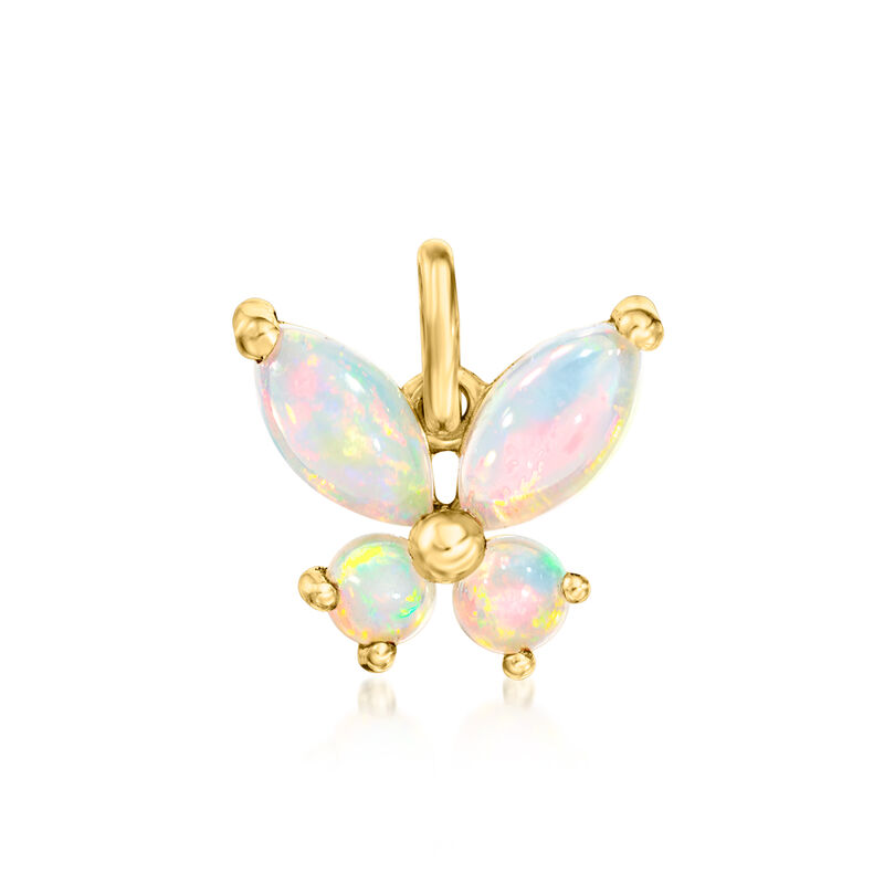 Opal Butterfly Charm in 14kt Yellow Gold image number 1