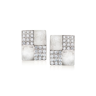 C. 2000 Vintage .48 ct. t.w. Diamond Geometric Earrings in Platinum