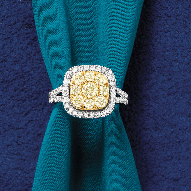 1.50 ct. t.w. Yellow and White Diamond Ring in 14kt Two-Tone Gold image number 4