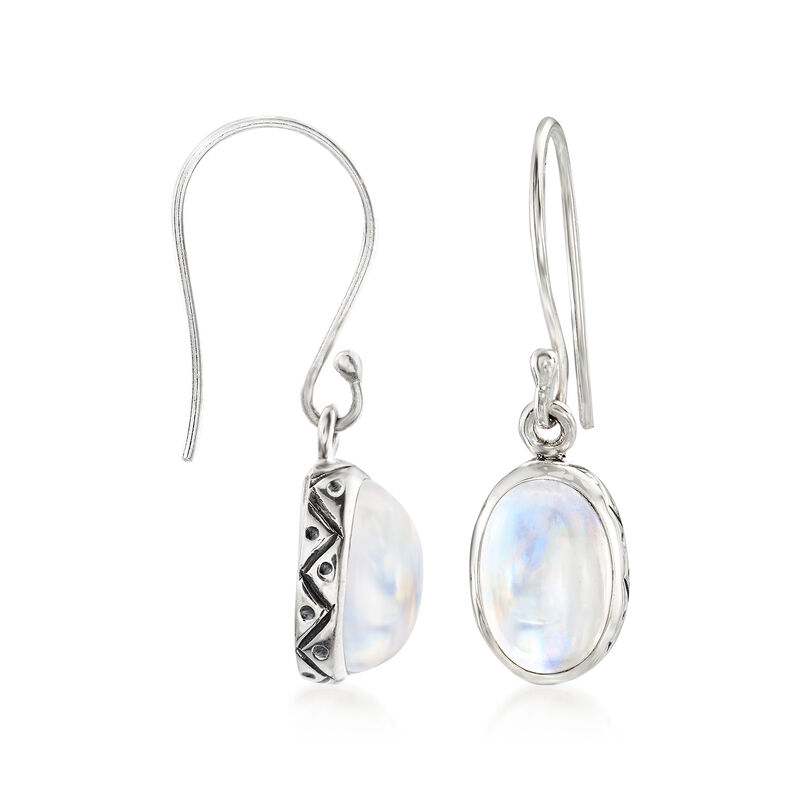 Moonstone Drop Earrings in Sterling Silver  image number 2