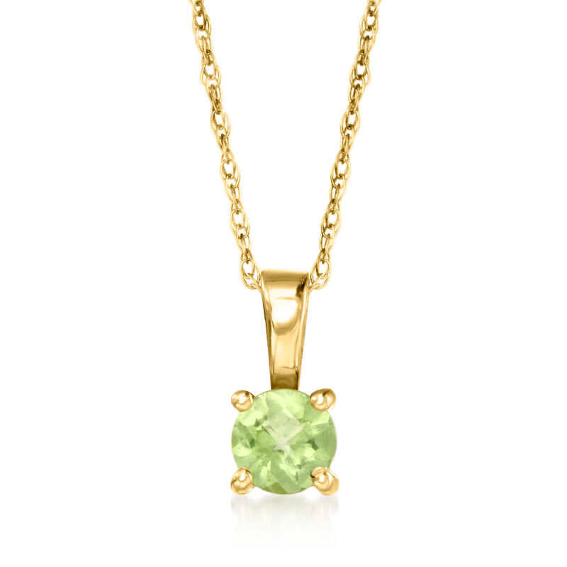 .24 Carat Peridot Pendant Necklace in 14kt Yellow Gold image number 0
