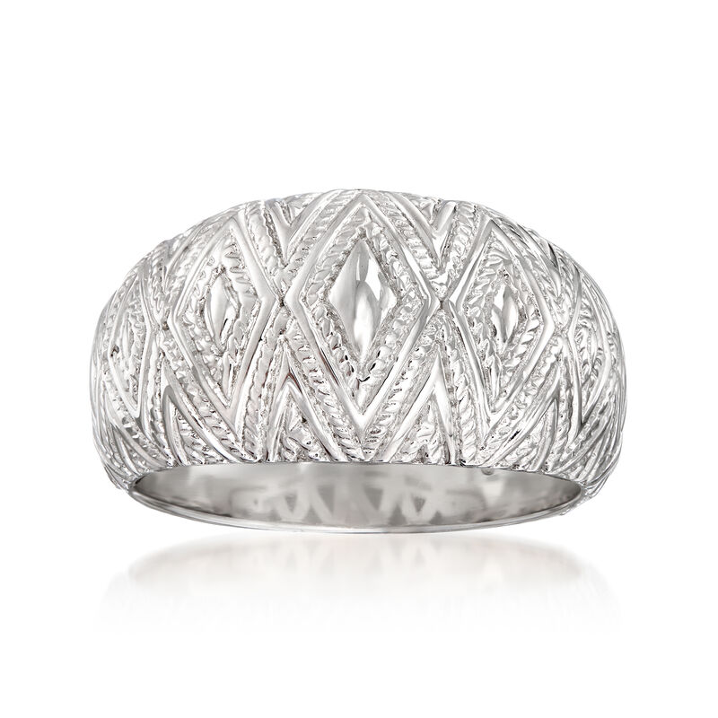 Andrea Candela &quot;Tapiceria&quot; Sterling Silver Chevron Ring. Size 5 image number 0