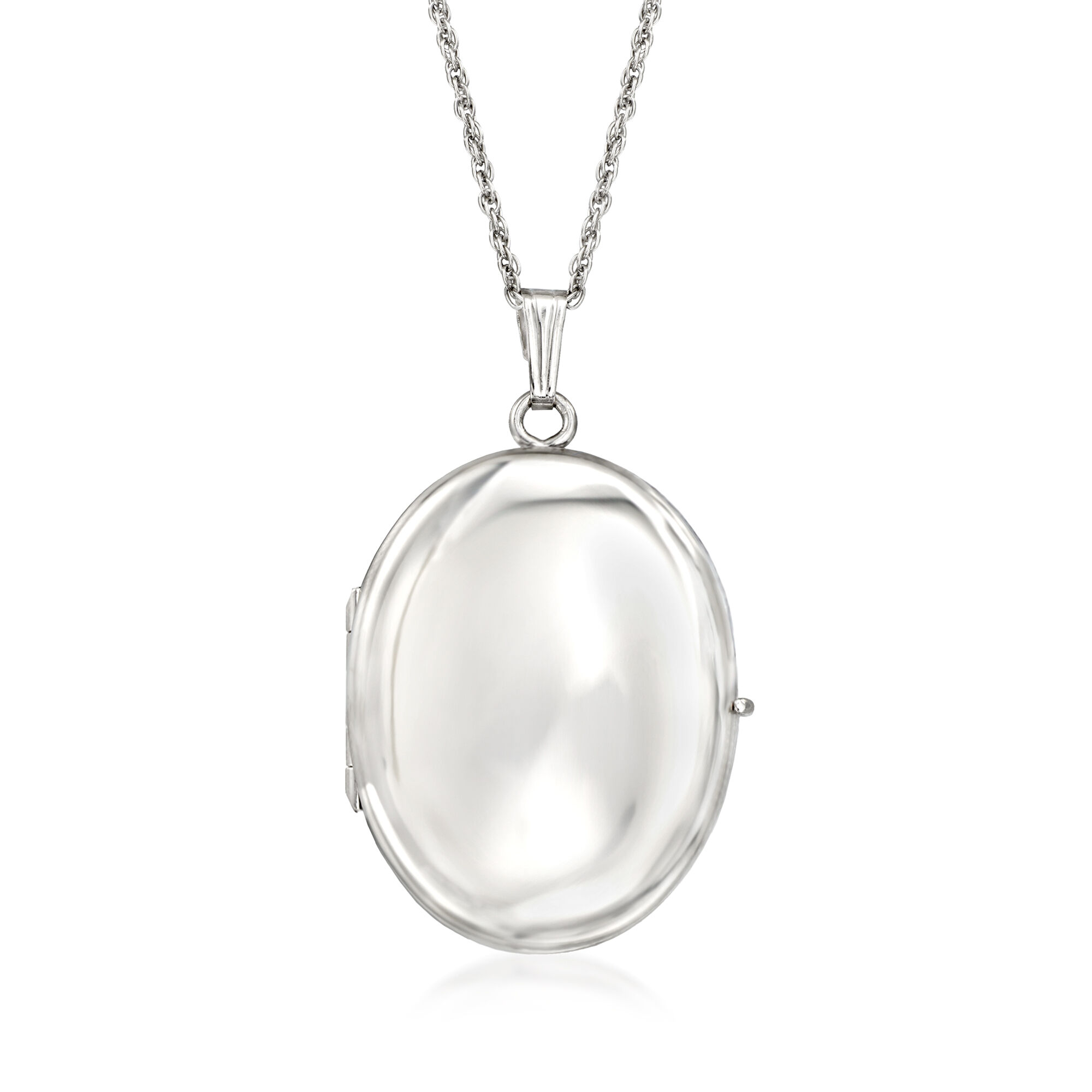 Sterling Silver Personalized Four Photo Oval Locket Necklace