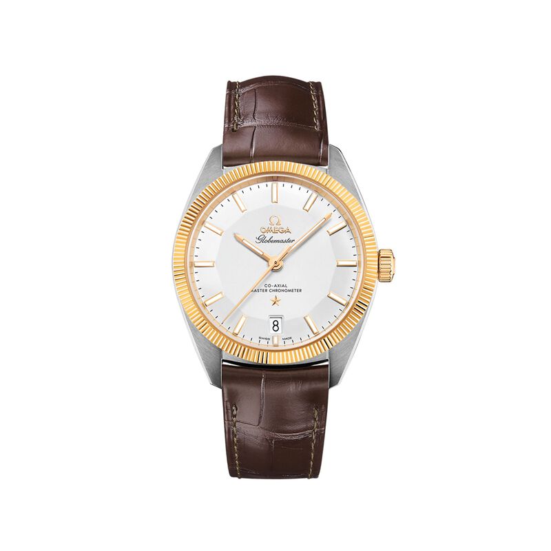 Omega Constellation Men's 39mm Stainless Steel and 18kt Gold Watch with Brown Leather Strap image number 0