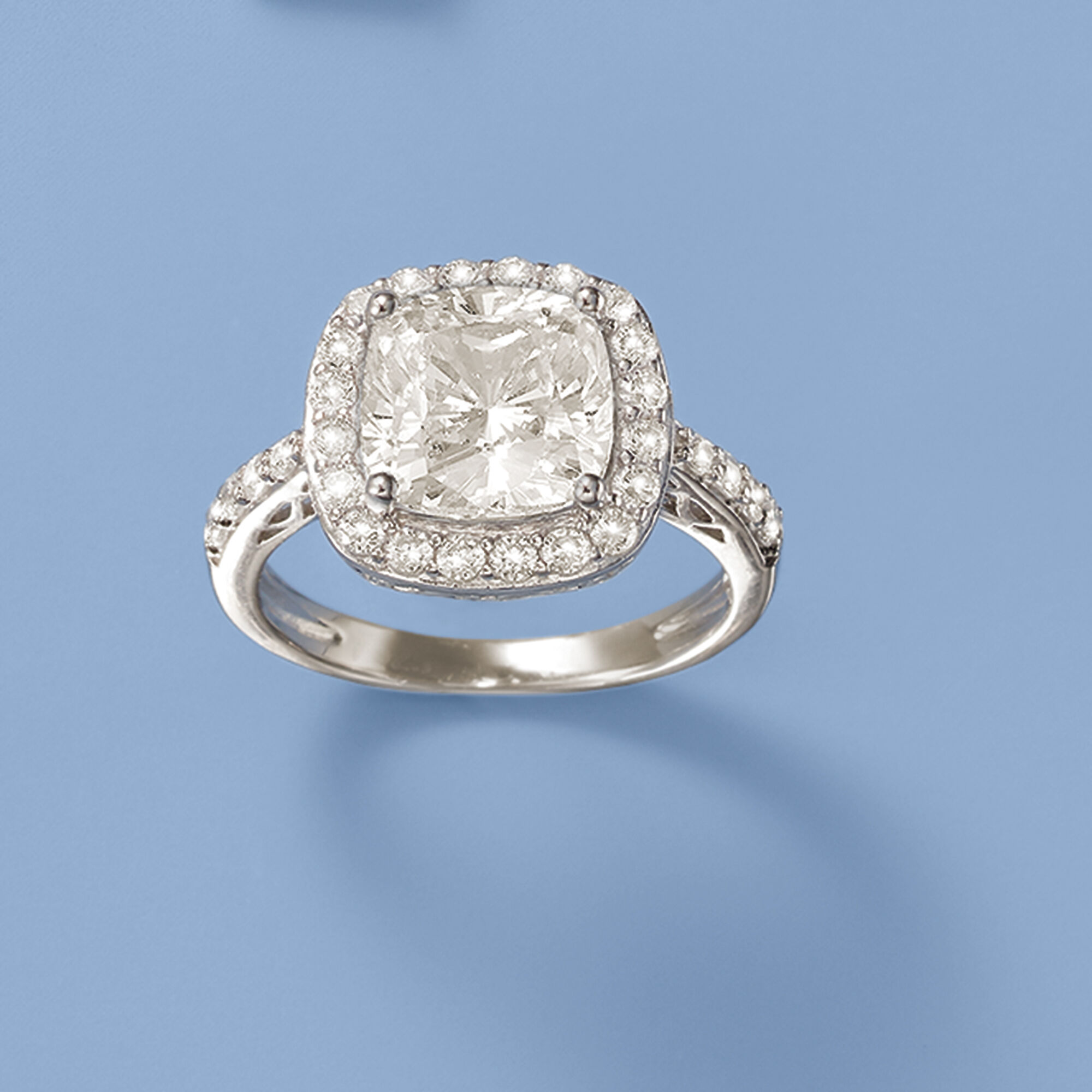 3.55 ct. t.w. CZ Ring in Sterling Silver. Size 7