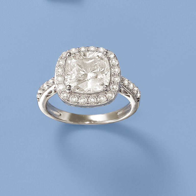 3.55 ct. t.w. CZ Ring in Sterling Silver image number 3