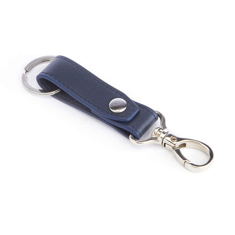 Royce Contemporary Blue Leather Three-Initial Valet Key Chain image number 1