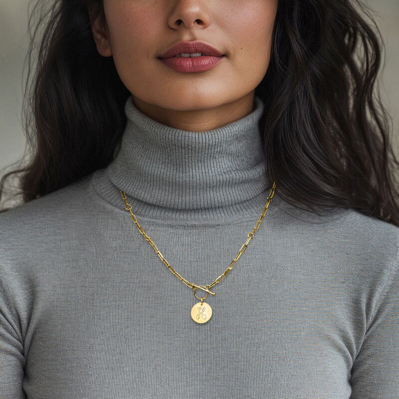 Plain - Italian 14kt Yellow Gold Disc Charm image number 0