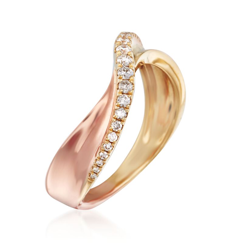 .23 ct. t.w. Diamond Curve Ring in 18kt Two-Tone Gold. Size 7 image number 2
