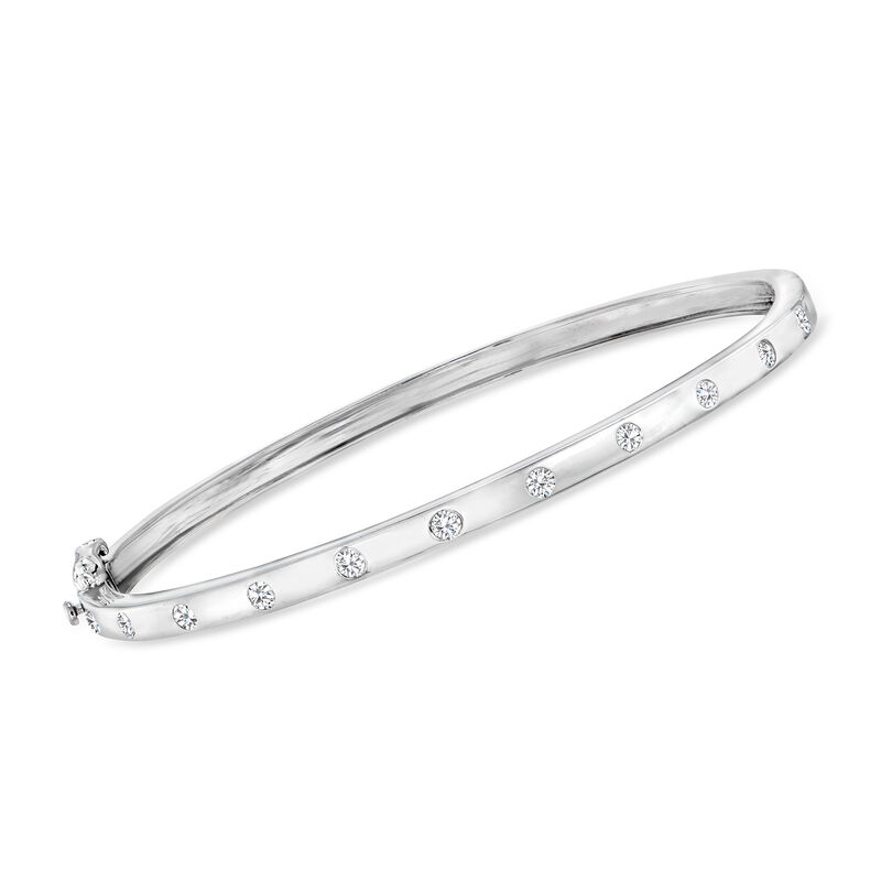 .50 ct. t.w. Diamond Bangle Bracelet in Sterling Silver. 7&quot; image number 0