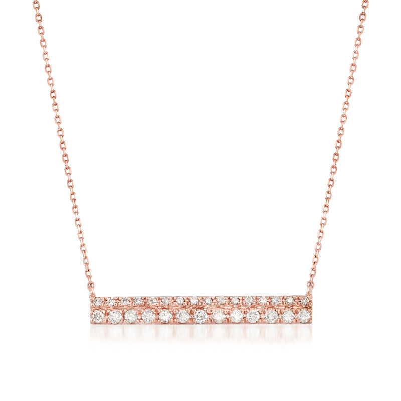 .25 ct. t.w. Diamond Double-Row Bar Necklace in 14kt Rose Gold image number 0