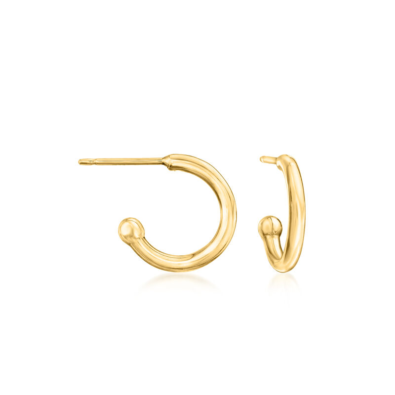 4.20 ct. t.w. Sapphire Hoop Drop Earrings in 14kt Yellow Gold image number 2