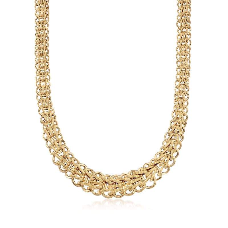 Italian 18kt Yellow Gold Graduated Braid-Link Necklace. 18&quot; image number 1