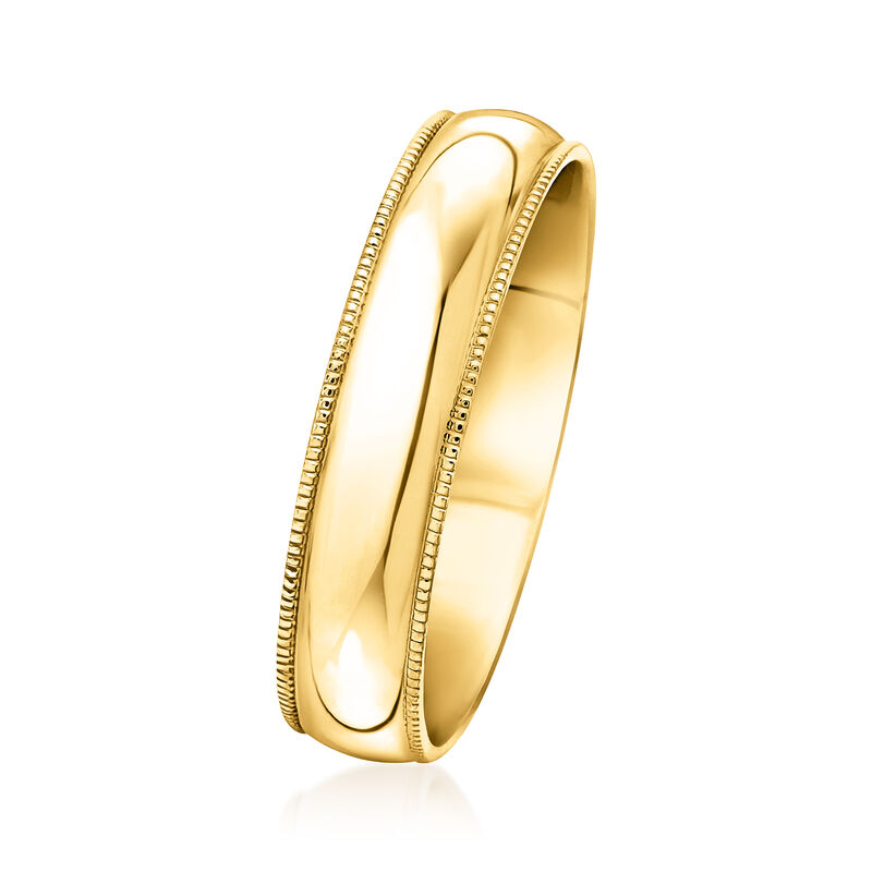 Men's 5mm 14kt Yellow Gold Milgrain Band image number 1