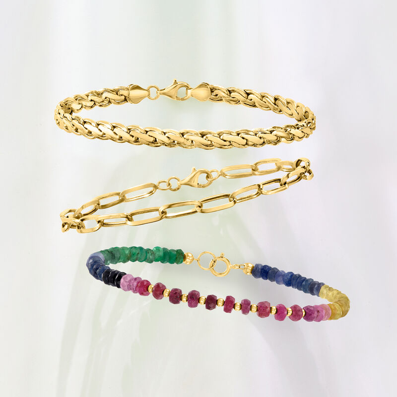 10kt Yellow Gold Curved-Link Bracelet image number 2