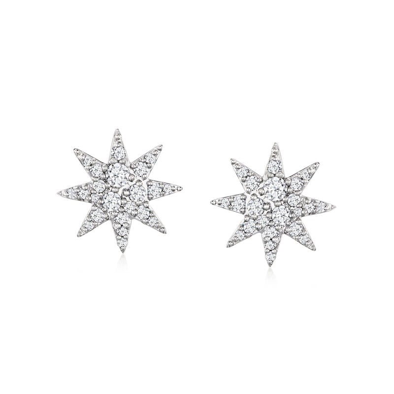 .60 ct. t.w. Lab-Grown Diamond Star Earrings in Sterling Silver  image number 0