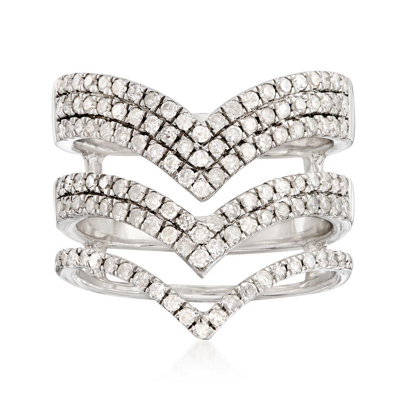 1.00 ct. t.w. Diamond Chevron Ring in Sterling Silver image number 0