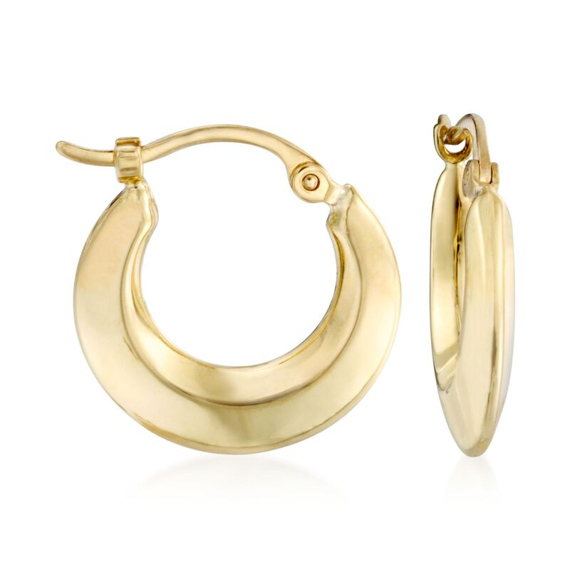 14kt Yellow Gold Puffed Hoops image number 0