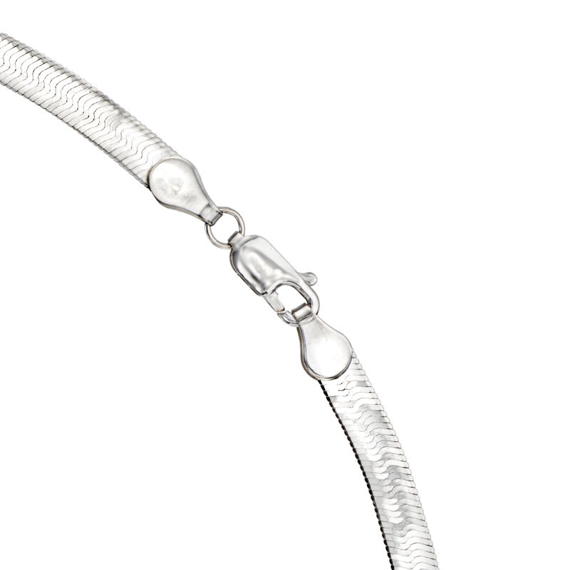 14kt White Gold Herringbone Necklace image number 3