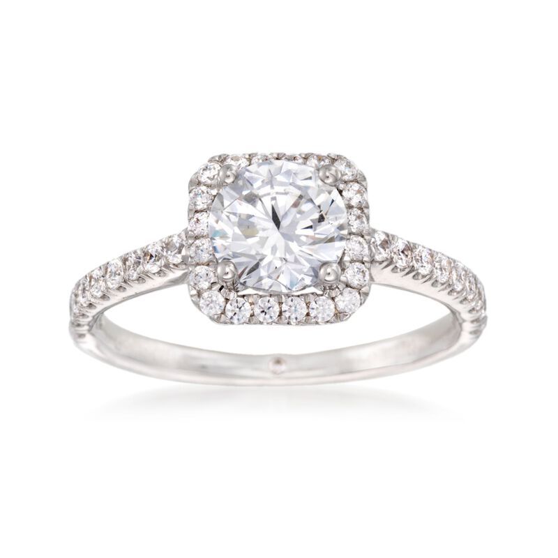 Gabriel Designs .45 ct. t.w. Diamond Square Halo Engagement Ring Setting in 14kt White Gold image number 0