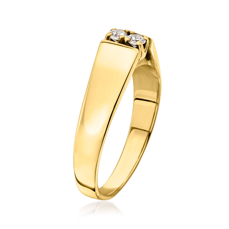 C. 1990 Vintage .10 ct. t.w. Diamond Two-Stone Ring in 14kt Yellow Gold. Size 5.75 image number 2